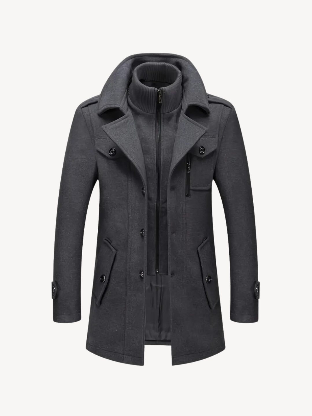 Levoire | Veste en cage double moderne Gris