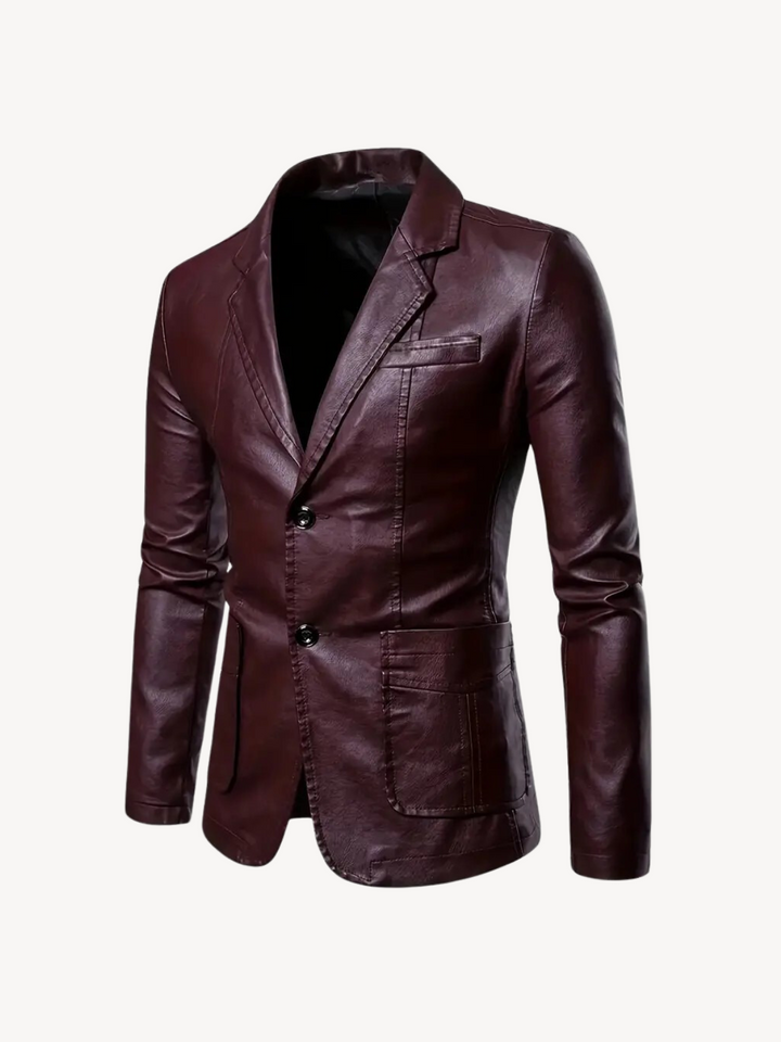 Levoire | Veste En Cuir Synthétique Avec Une Coupe Élégante Bordeaux