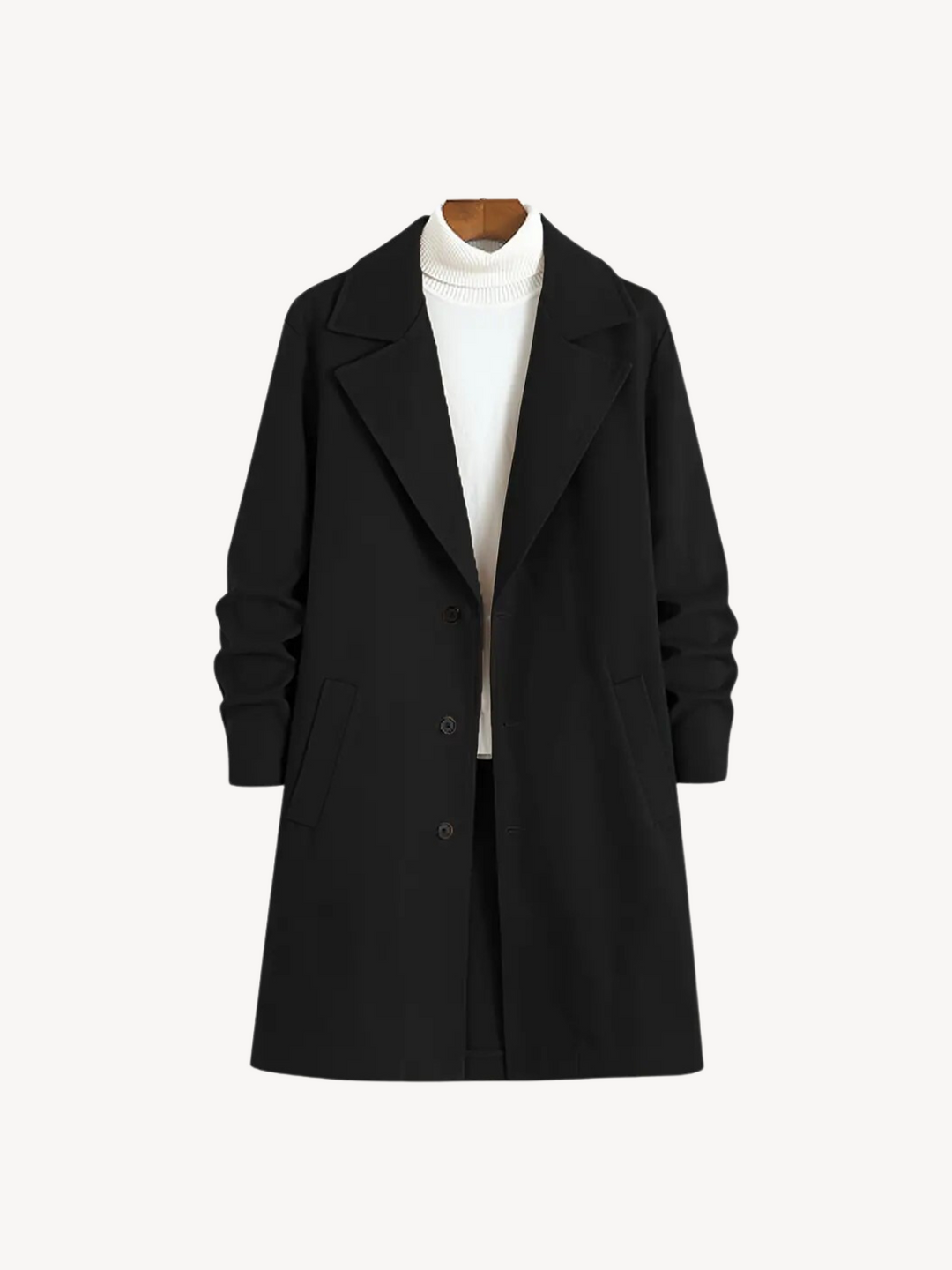 Levoire | Classique Long Manteau Noir