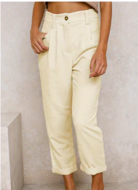 Levoire | Taille Haute Coupe Ample Pantalon Baggy Pantalon Pour Femmes Abricot