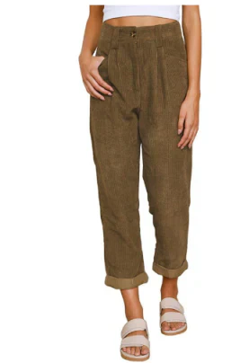 Levoire | Taille Haute Coupe Ample Pantalon Baggy Pantalon Pour Femmes Braun
