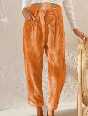 Levoire | Taille Haute Coupe Ample Pantalon Baggy Pantalon Pour Femmes Marron clair