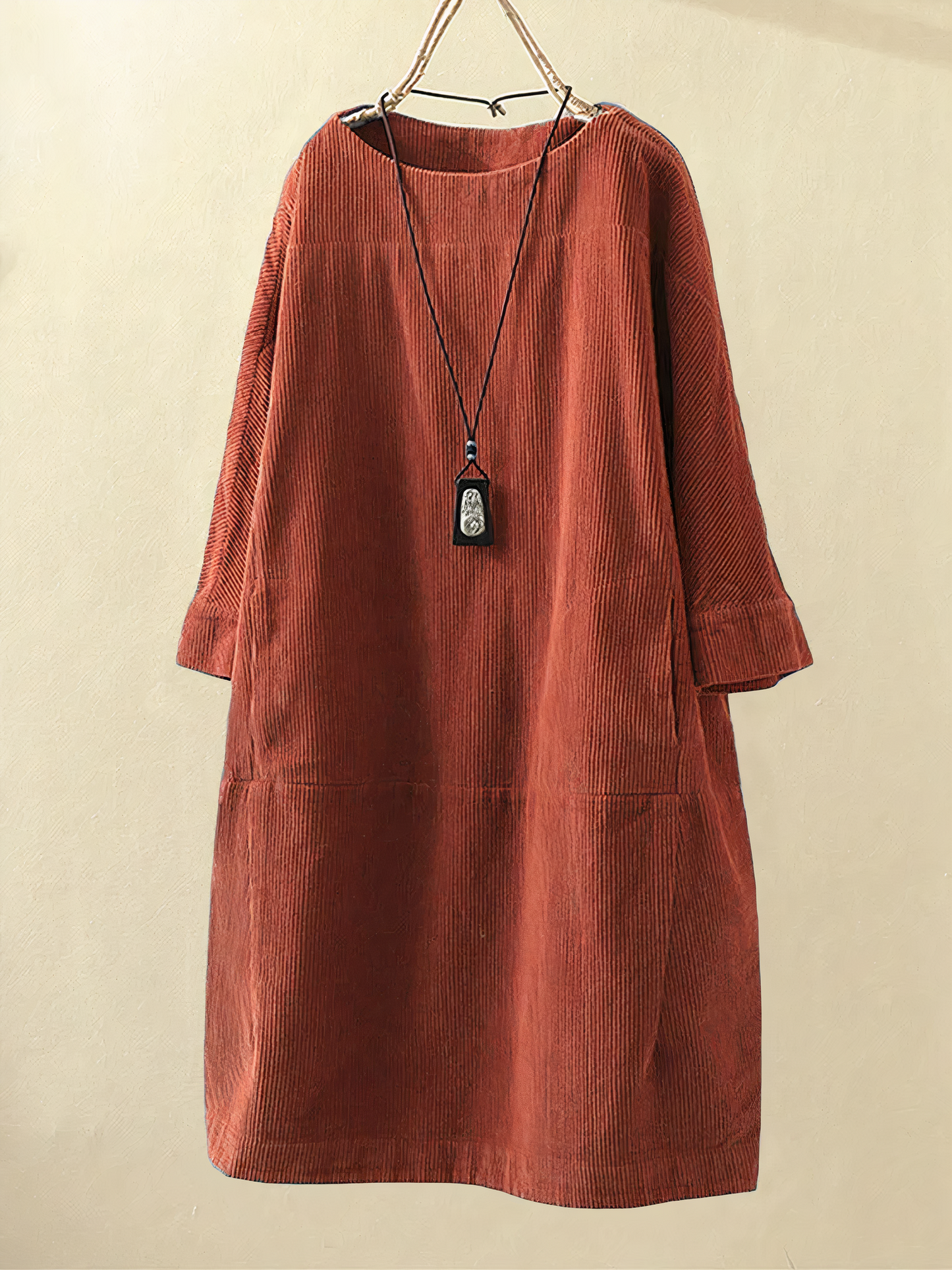 Levoire | Robe Coupe Ample Manches Longues Robe En A Orange