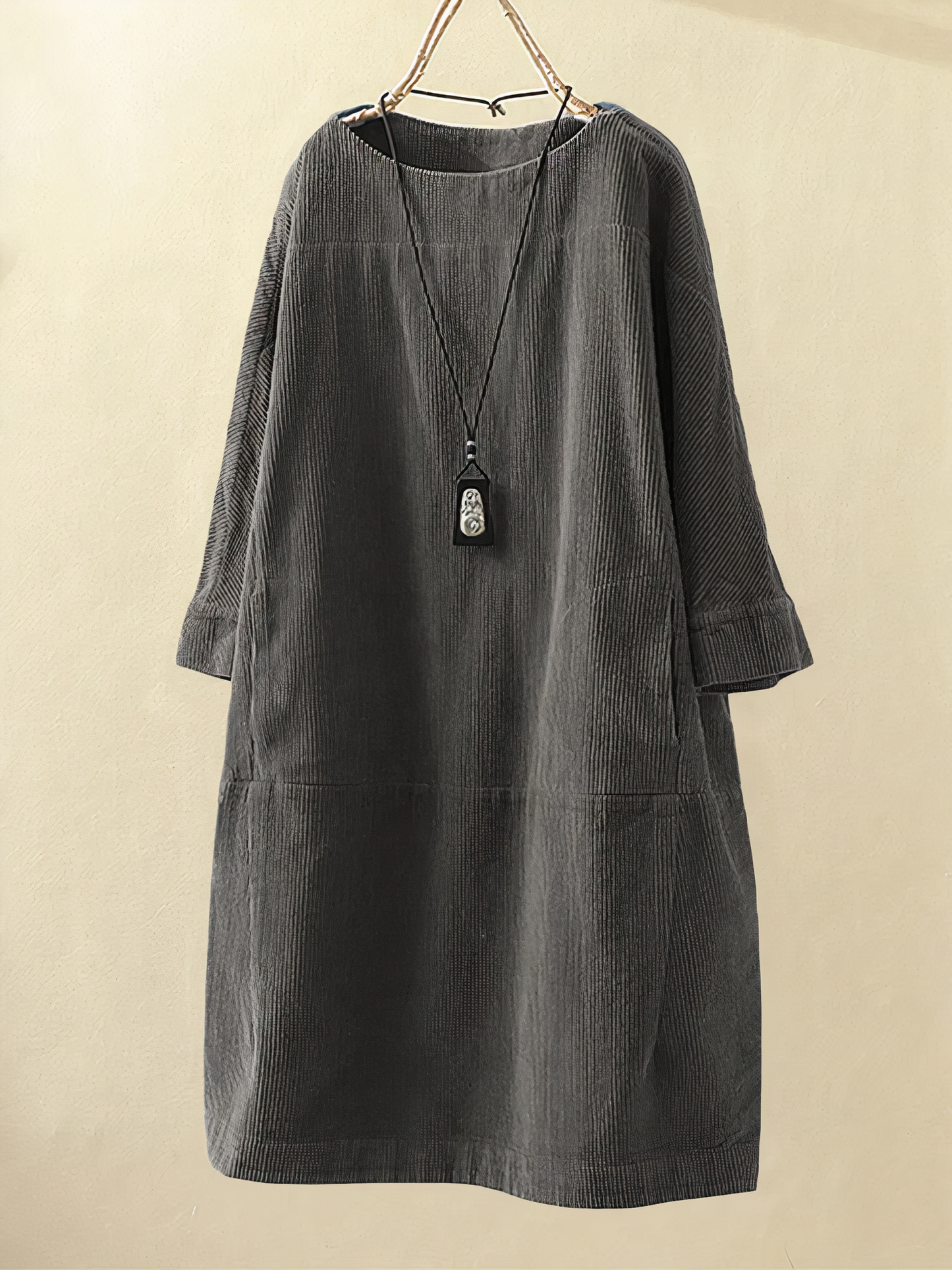 Levoire | Robe Coupe Ample Manches Longues Robe En A Gris