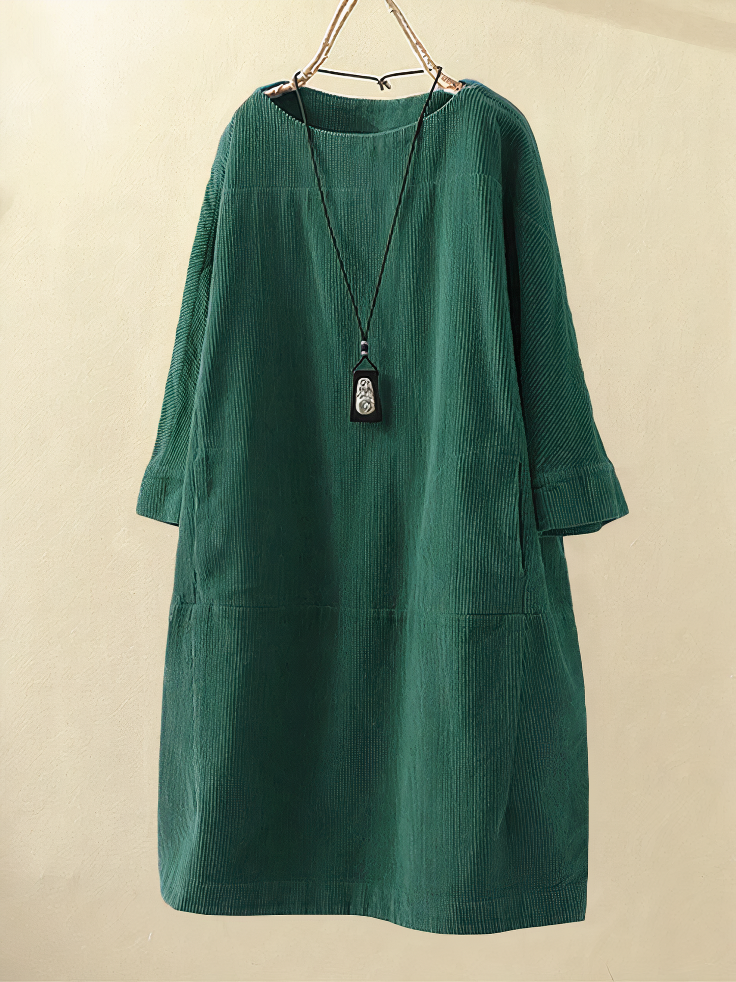 Levoire | Robe Coupe Ample Manches Longues Robe En A Vert