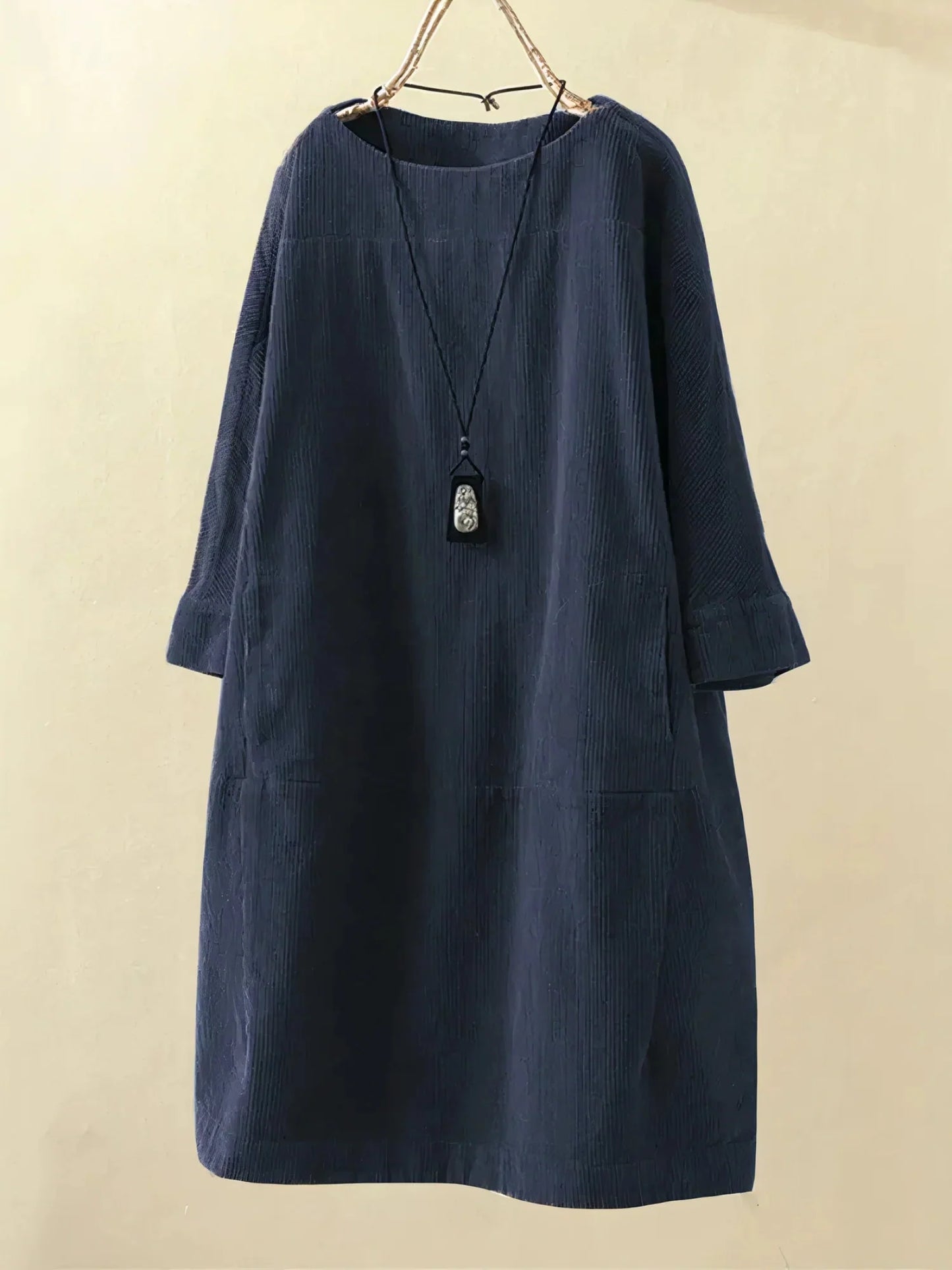 Levoire | Robe Coupe Ample Manches Longues Robe En A Bleu foncé