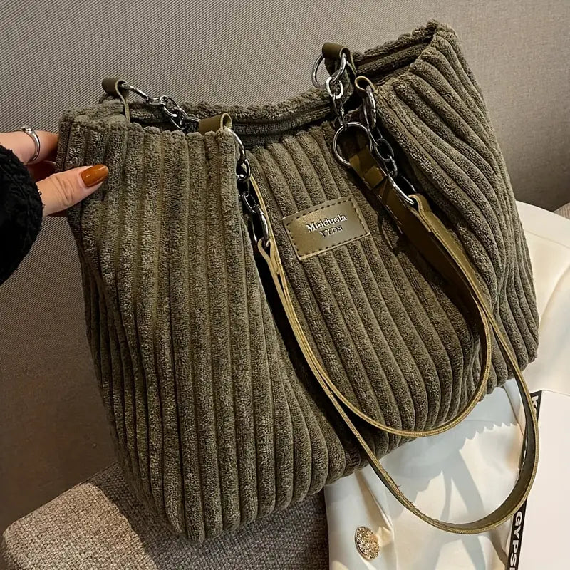 Levoire | Grand Sac À Main En Toile Vert
