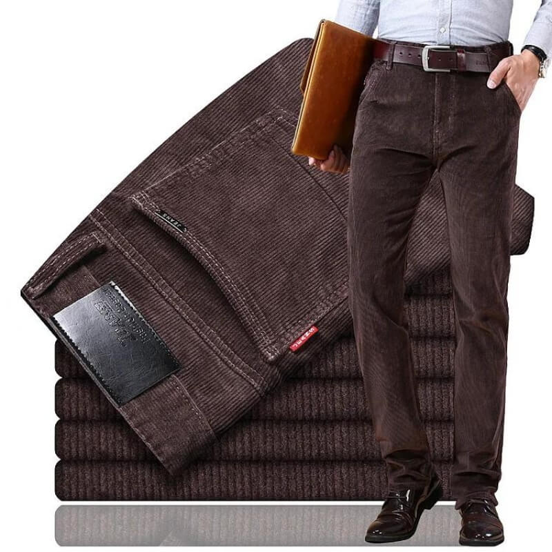Levoire | Pantalon Homme Regular Fit Droit Jeans Pantalons Hommes Brun foncé