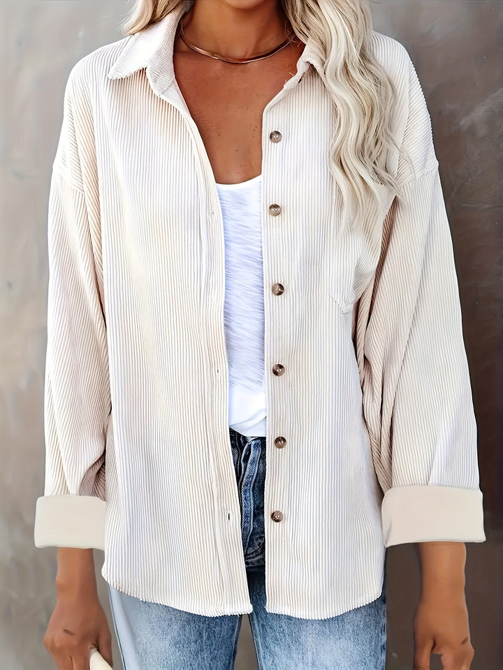 Levoire | Chemise Décontractée À Boutons Surdimensionnée Pour Femmes Beige