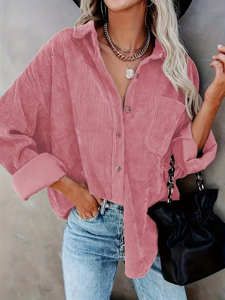 Levoire | Chemise Décontractée À Boutons Surdimensionnée Pour Femmes Rosa