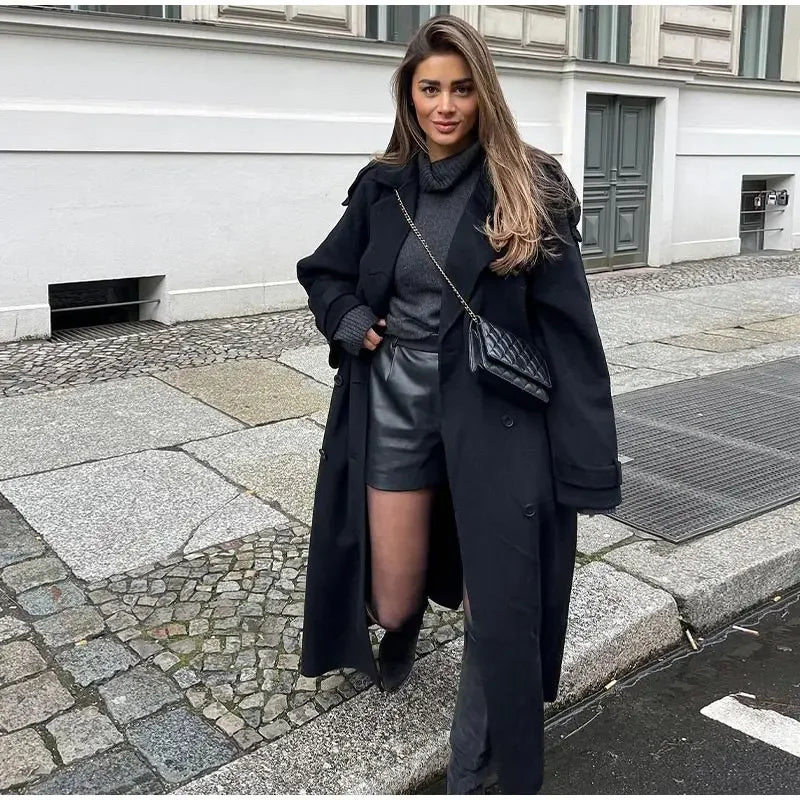 Levoire | Manteau Long Élégant Pour Femmes Noir