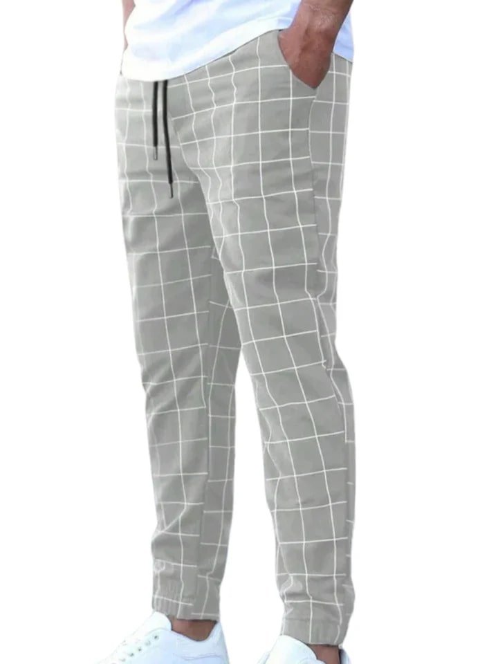 Levoire | Pantalon À Carreaux Stylistique Pour Homme Gris