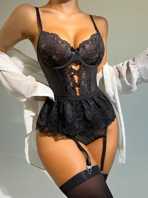 Levoire | Ensemble de lingerie sexy pour femmes Noir