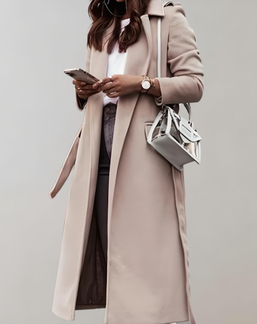 Levoire | Manteau Long Avec Poches Latérales Et Fermeture Éclair Khaki