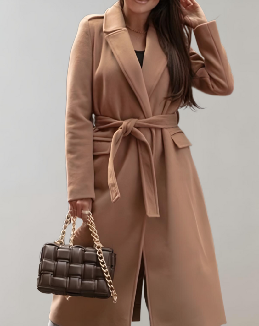 Levoire | Manteau Long Avec Poches Latérales Et Fermeture Éclair Braun