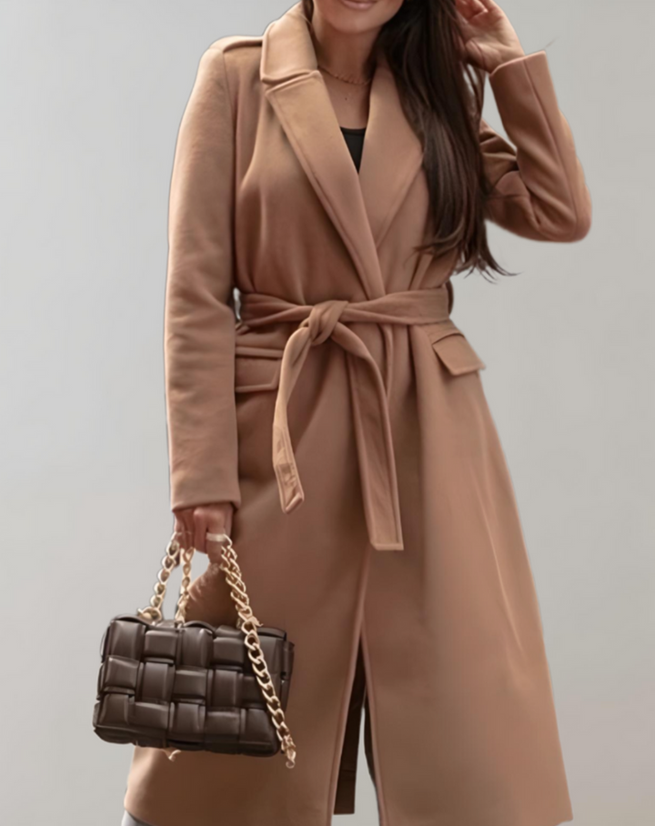 Levoire | Manteau Long Avec Poches Latérales Et Fermeture Éclair Braun