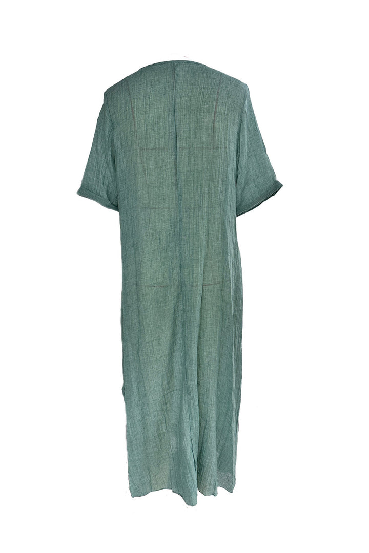 Levoire | Robe Midi En Lin À Décolleté En V
