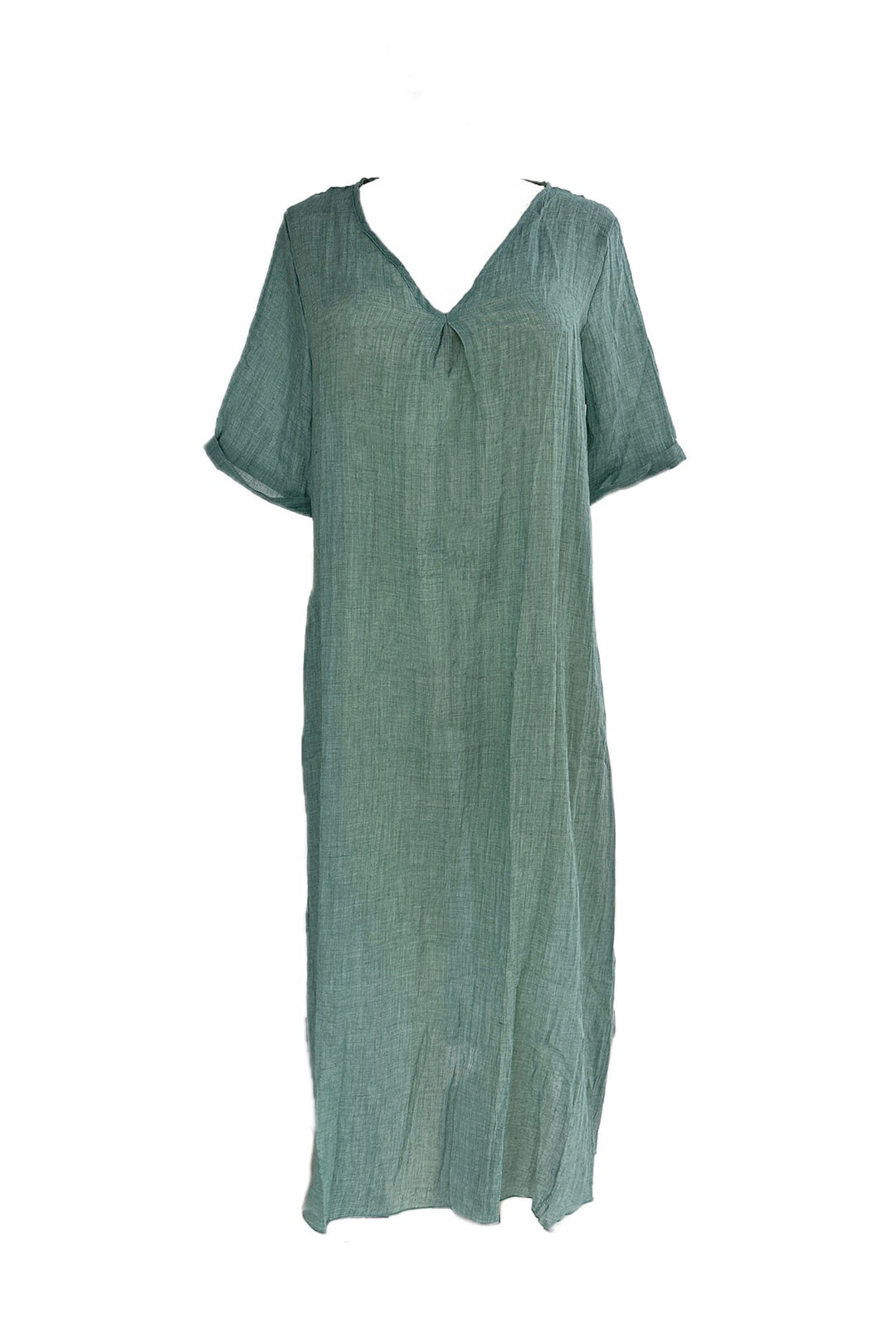 Levoire | Robe Midi En Lin À Décolleté En V