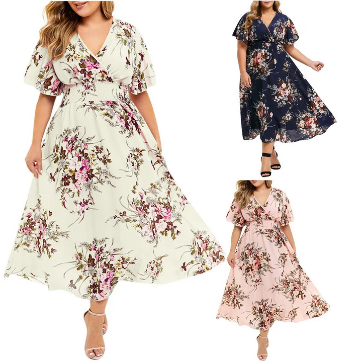 Levoire | Robe Longue Pour Femmes Fleurs Chiffon