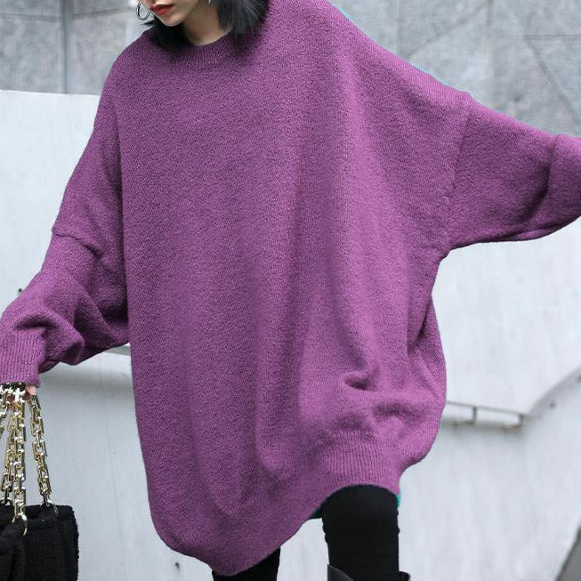 Levoire | Pull Confortable Avec Un Col Rond Lilas Une taille