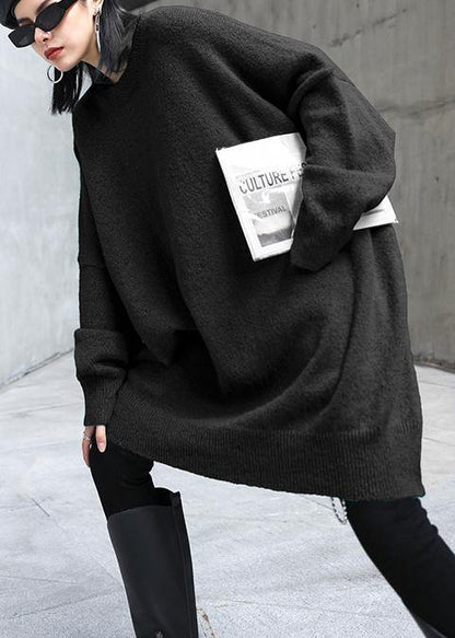 Levoire | Pull Confortable Avec Un Col Rond Noir Une taille