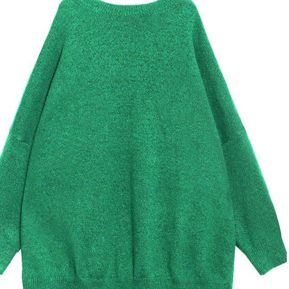 Levoire | Pull Confortable Avec Un Col Rond Vert Une taille
