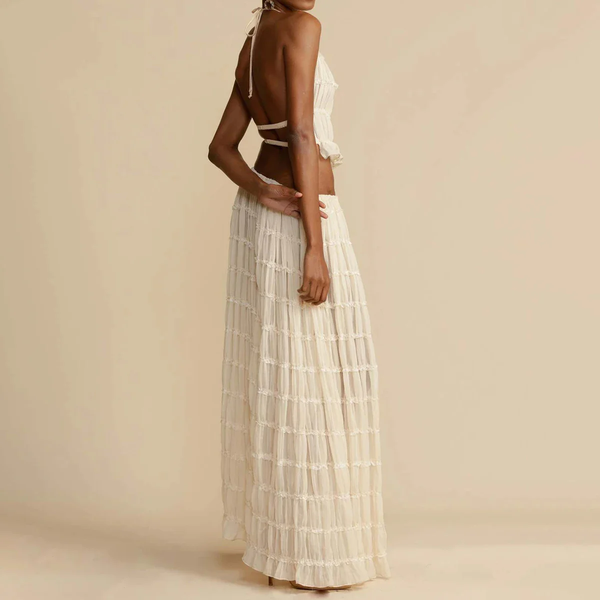Levoire | Top Et Jupe Ensemble Dos Ouvert Haut-Décolleté Jupe Maxi Ensemble Deux Pièces