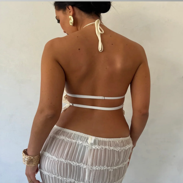 Levoire | Top Et Jupe Ensemble Dos Ouvert Haut-Décolleté Jupe Maxi Ensemble Deux Pièces