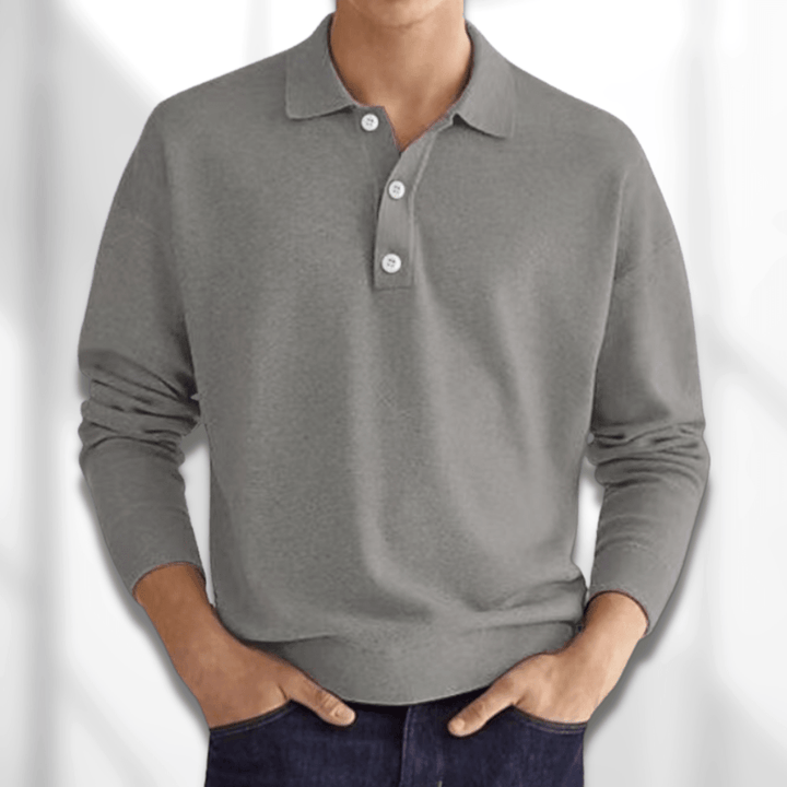 Levoire | Polo À Col En V Pour Hommes Gris
