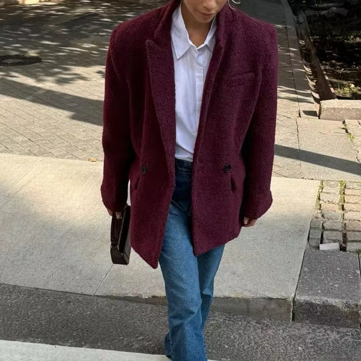 Levoire | Manteau En Laine Élégant En Bordeaux