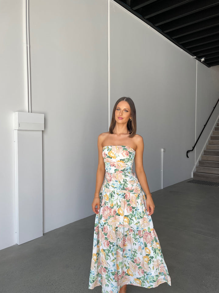 Levoire | Robe Maxi Sans Manches Florale Pour Femmes