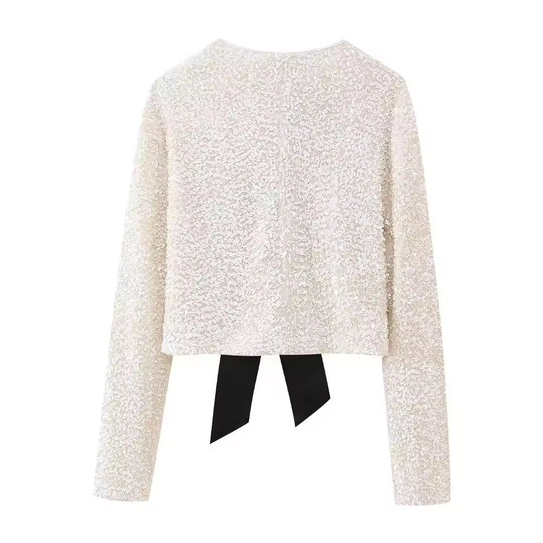 Levoire | Veste À Paillettes Avec Détails En Nœud