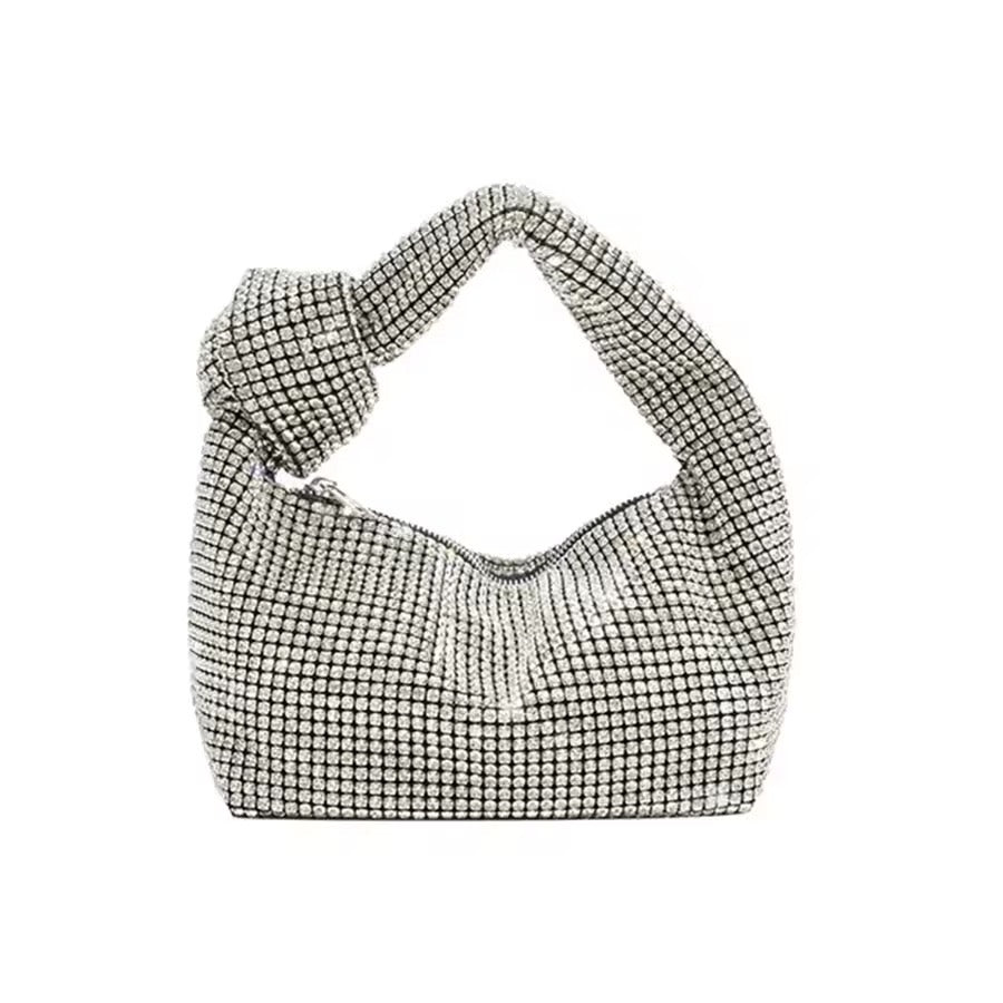 Levoire | Sac À Main Pailleté Doré Avec Design Noué Argent