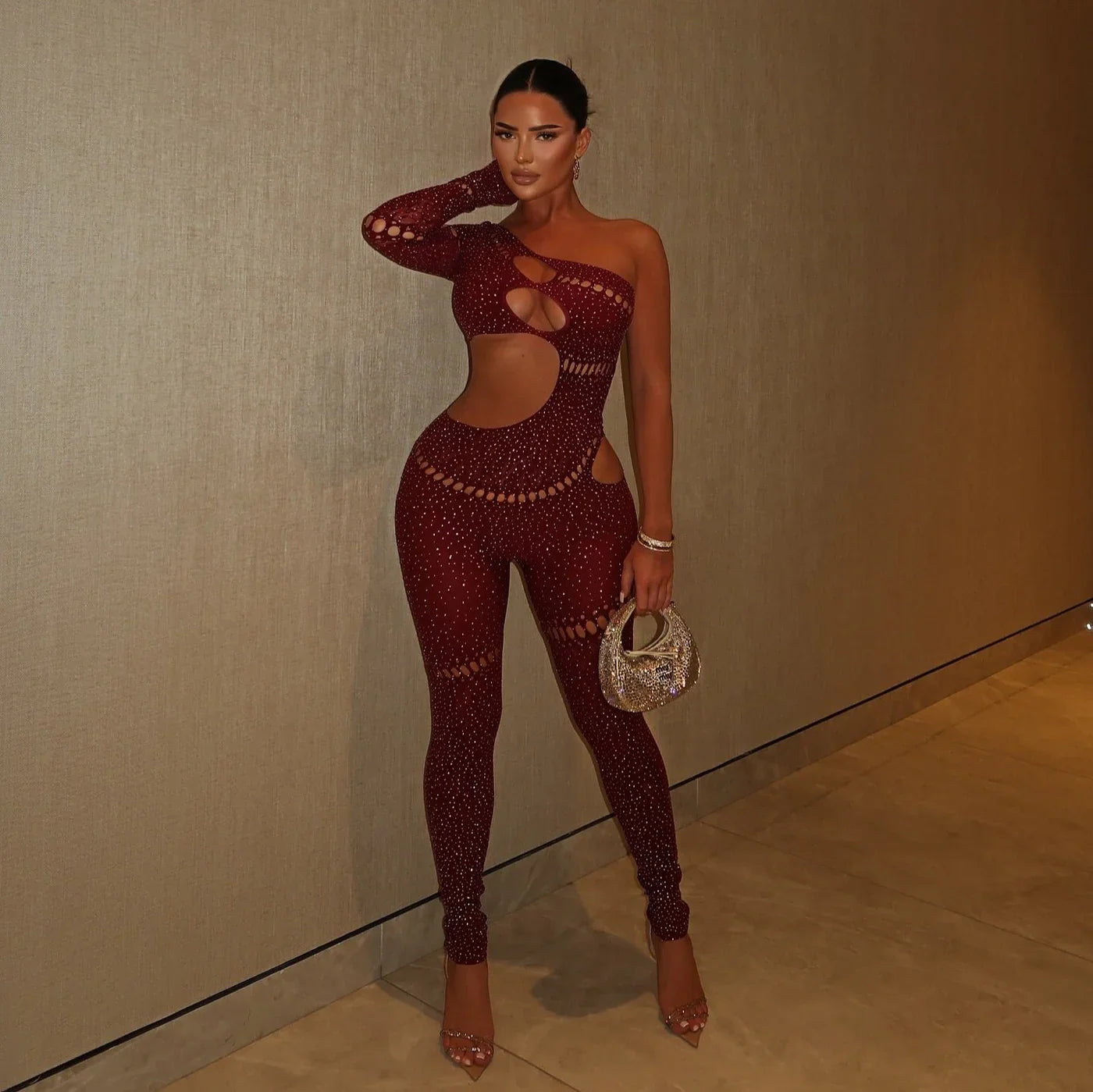 Levoire | Fille Jumpsuit Orné De Strass Bourgogne