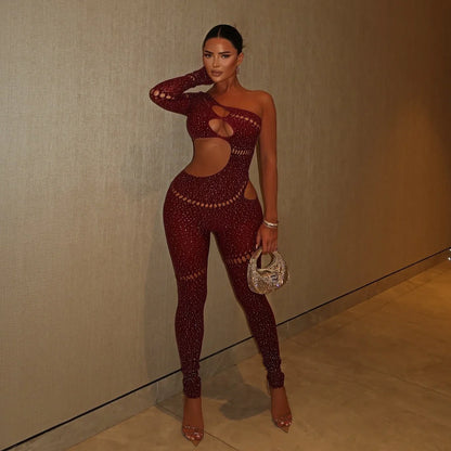 Levoire | Fille Jumpsuit Orné De Strass Bourgogne