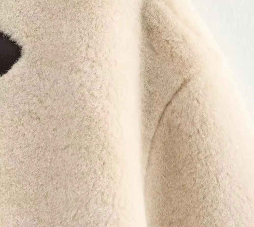 Levoire | Manteau Teddy Élégant Avec Fermetures À Nœud Beige