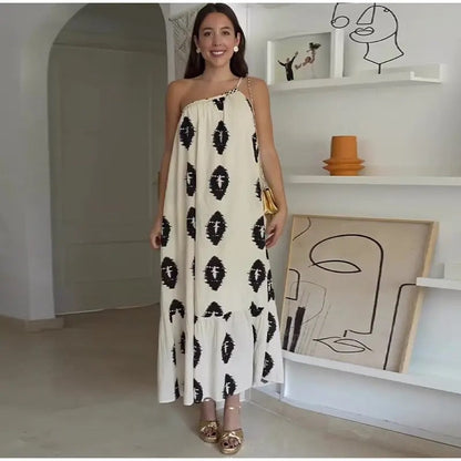 Levoire | Robe midi asymétrique audacieuse Couleur crème