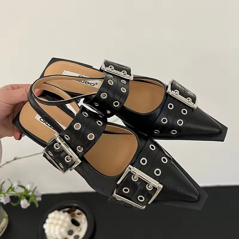 Levoire | Chaussures Plates À Talon Ouvert Élégantes Noir
