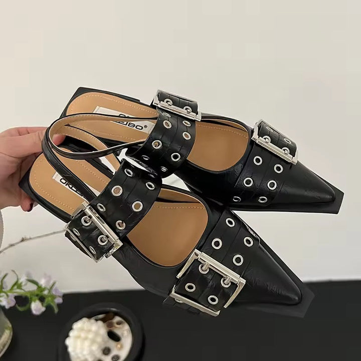 Levoire | Chaussures Plates À Talon Ouvert Élégantes Noir