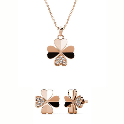 Levoire | et pendentif pétale Clover orné de 6 cristaux Swarovski - Livraison Offerte