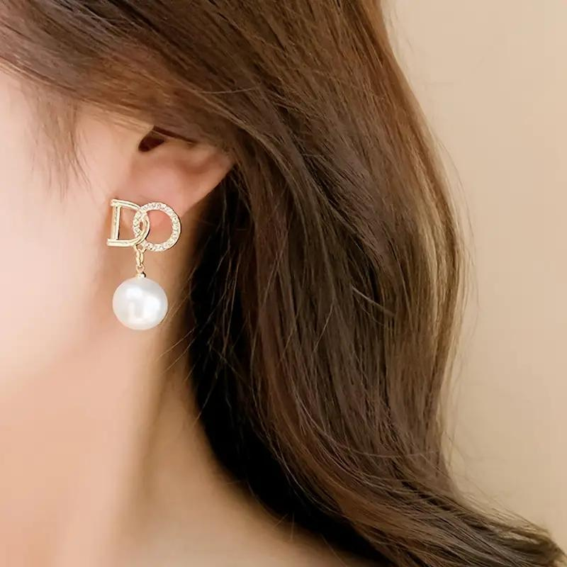 Levoire | Boucles D'Oreilles En Perles Pendentifs En Lettres De Perles Élégants
