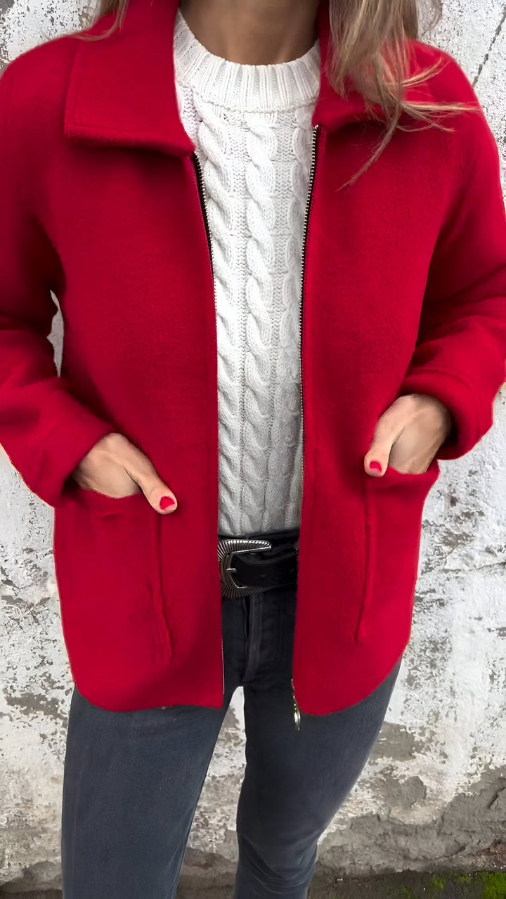 Levoire | Veste À Manches Longues Confortable Avec Fermeture Éclair Et Poches