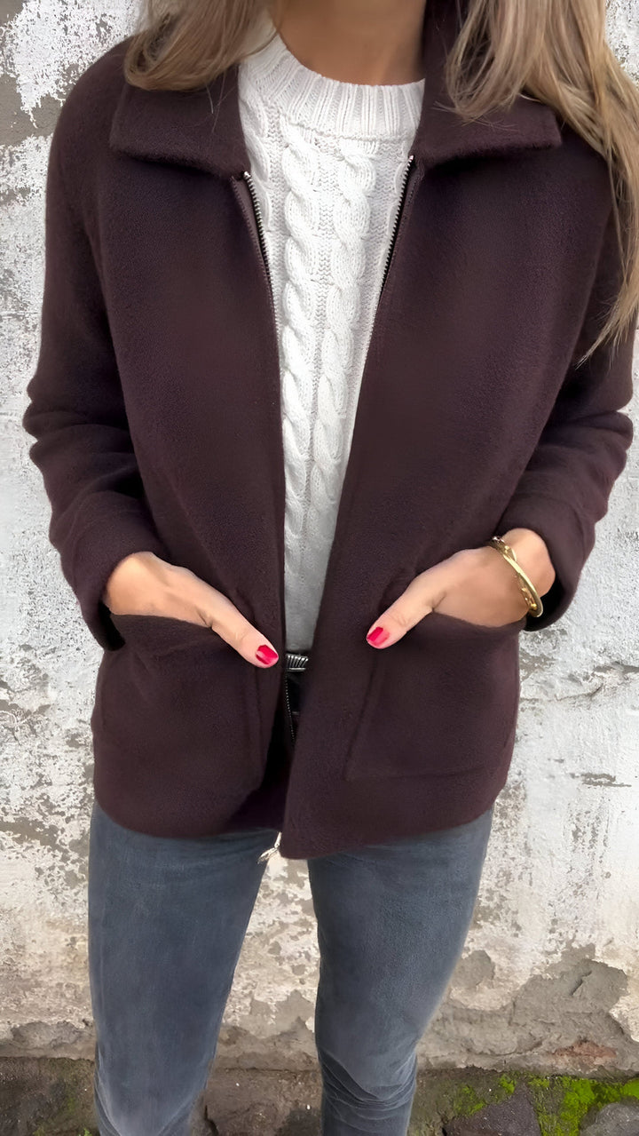 Levoire | Veste À Manches Longues Confortable Avec Fermeture Éclair Et Poches Kaffe