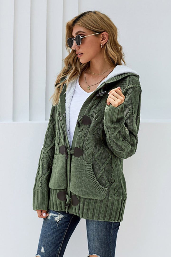 Levoire | Bouton avant Capuche Poche Pull Vêtements d'extérieur Cardigan