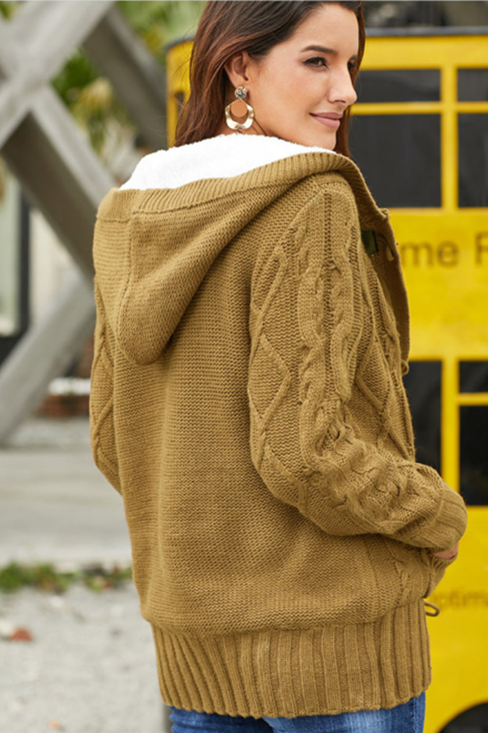 Levoire | Bouton avant Capuche Poche Pull Vêtements d'extérieur Cardigan