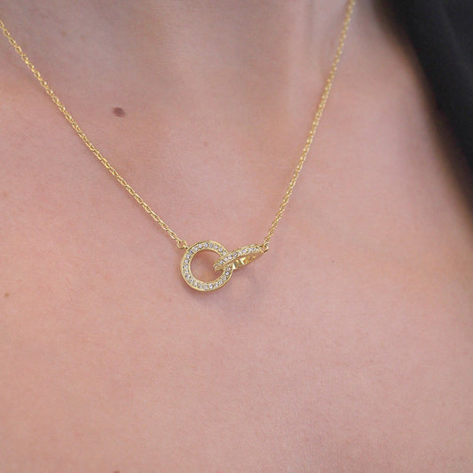 Levoire | Circle Twin orné de 52 cristaux autrichiens de très haute qualité - Livraison Offerte Plaqué Or 18k