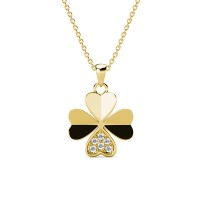 Levoire | et pendentif pétale Clover orné de 6 cristaux Swarovski - Livraison Offerte Plaqué Or 18k