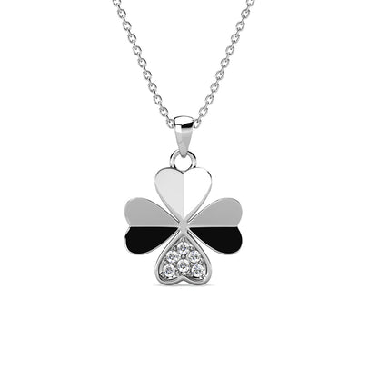 Levoire | et pendentif pétale Clover orné de 6 cristaux Swarovski - Livraison Offerte Plaqué Rhodium