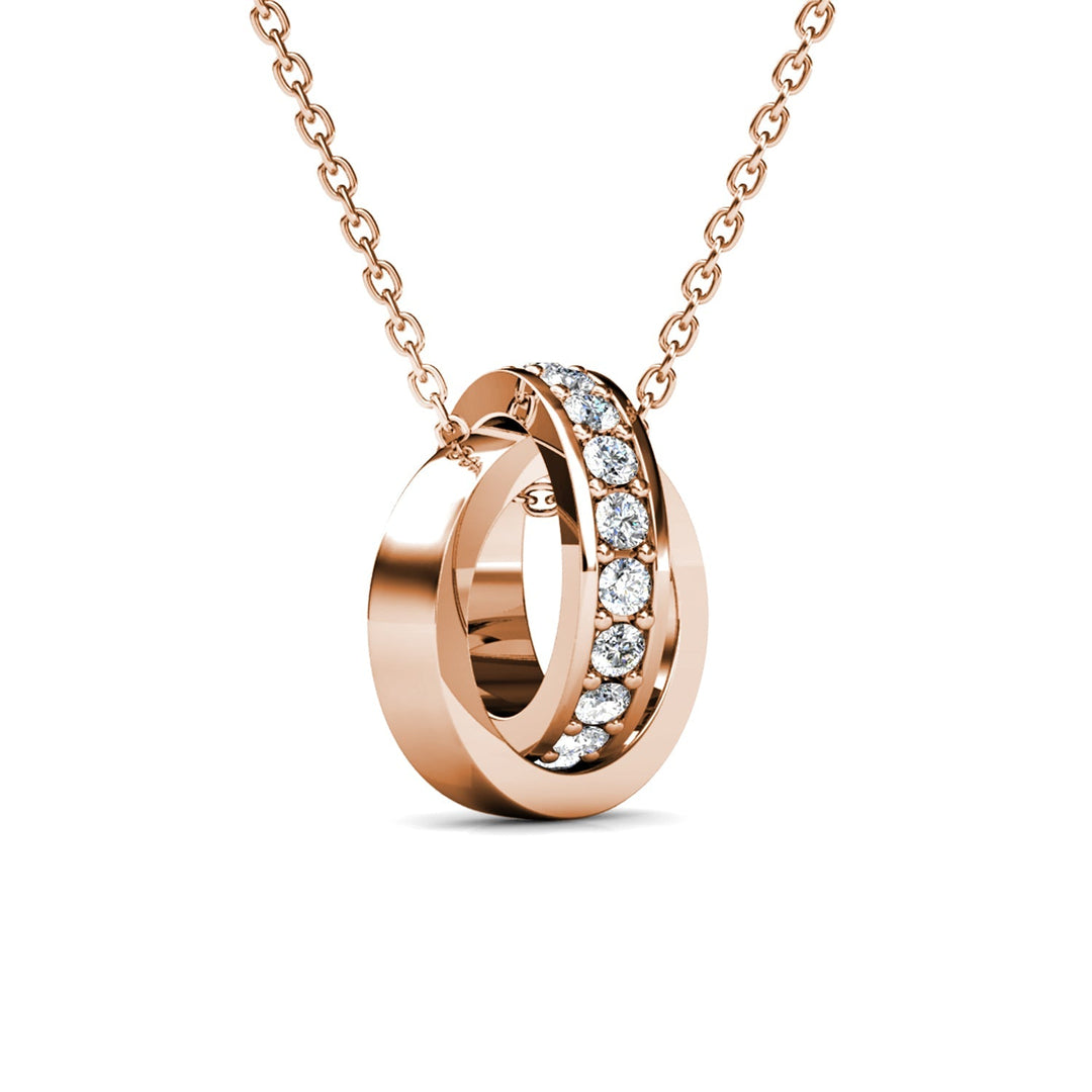 Levoire | et pendentif Circle Hoop orné de 20 cristaux Swarovski - Livraison Offerte Plaqué Or Rose 18k