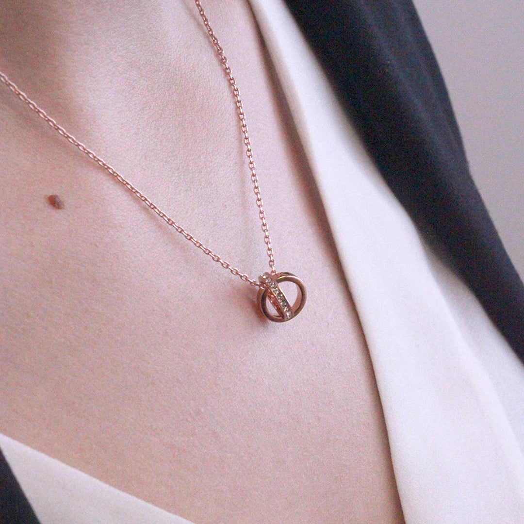 Levoire | et pendentif Circle Hoop orné de 20 cristaux Swarovski - Livraison Offerte